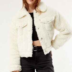 Levi's Baby Bubble Sherpa Trucker Jacket in Coconut Milk NWT